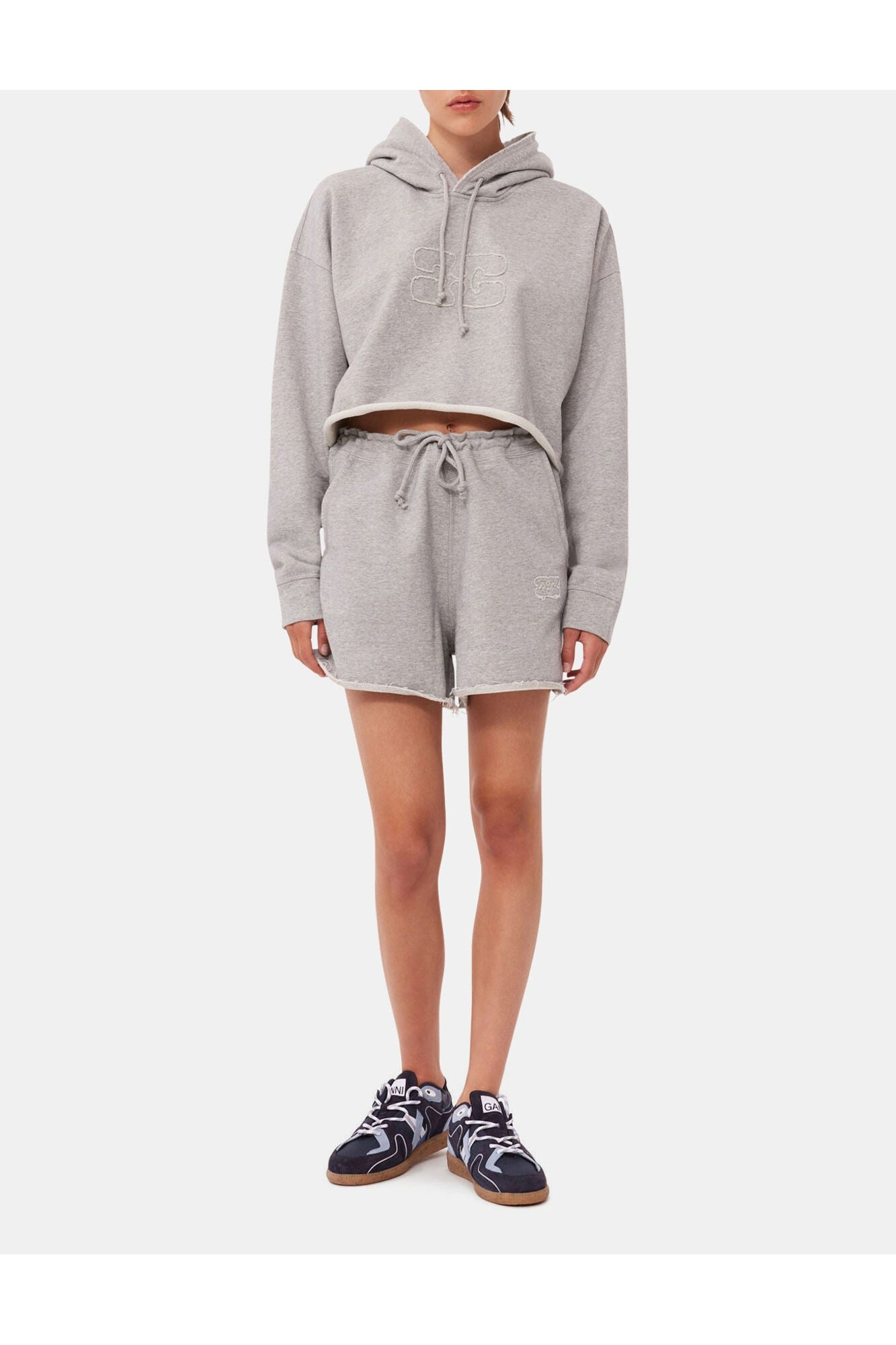 Grey Isoli Drawstring Shorts | Paloma Melange