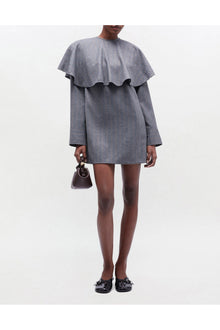 Grey Stripe Circle Collar Dress | Pewter