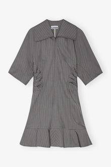 Grey Striped Suiting Mini Dress | Mirage Gray