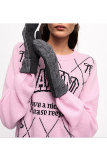 Grey and Black Cashmere Mix Mittens | Phantom