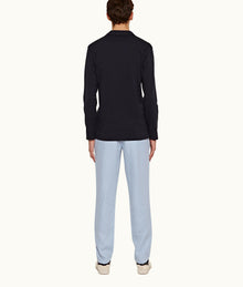 Griffon Linen Tailored Fit Linen Trousers | Light Blue