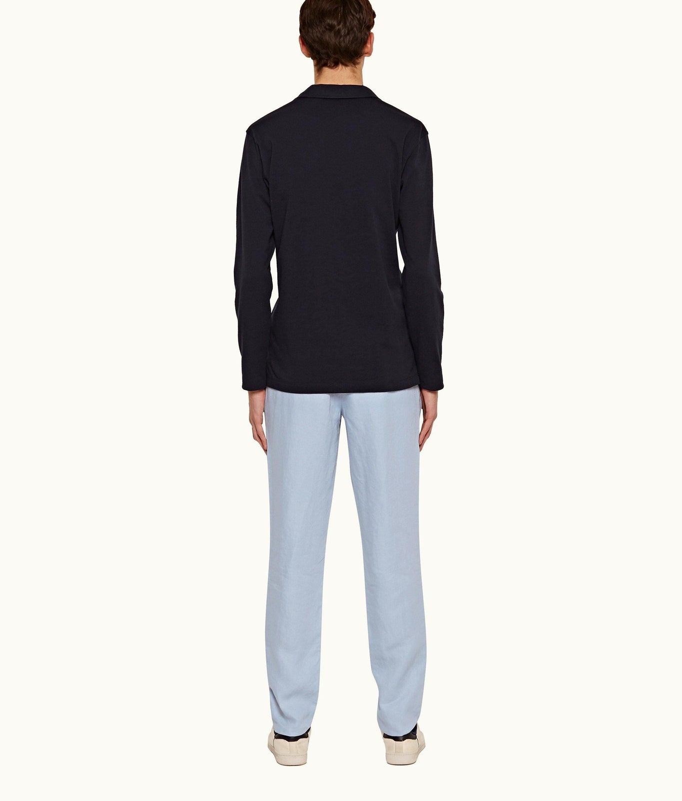 Griffon Linen Tailored Fit Linen Trousers | Light Blue