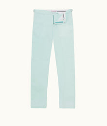 Griffon Linen Tailored Fit Washed Linen Trousers | Clear Sky