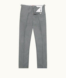 Griffon Linen Tailored Fit Washed Linen Trousers | Granite