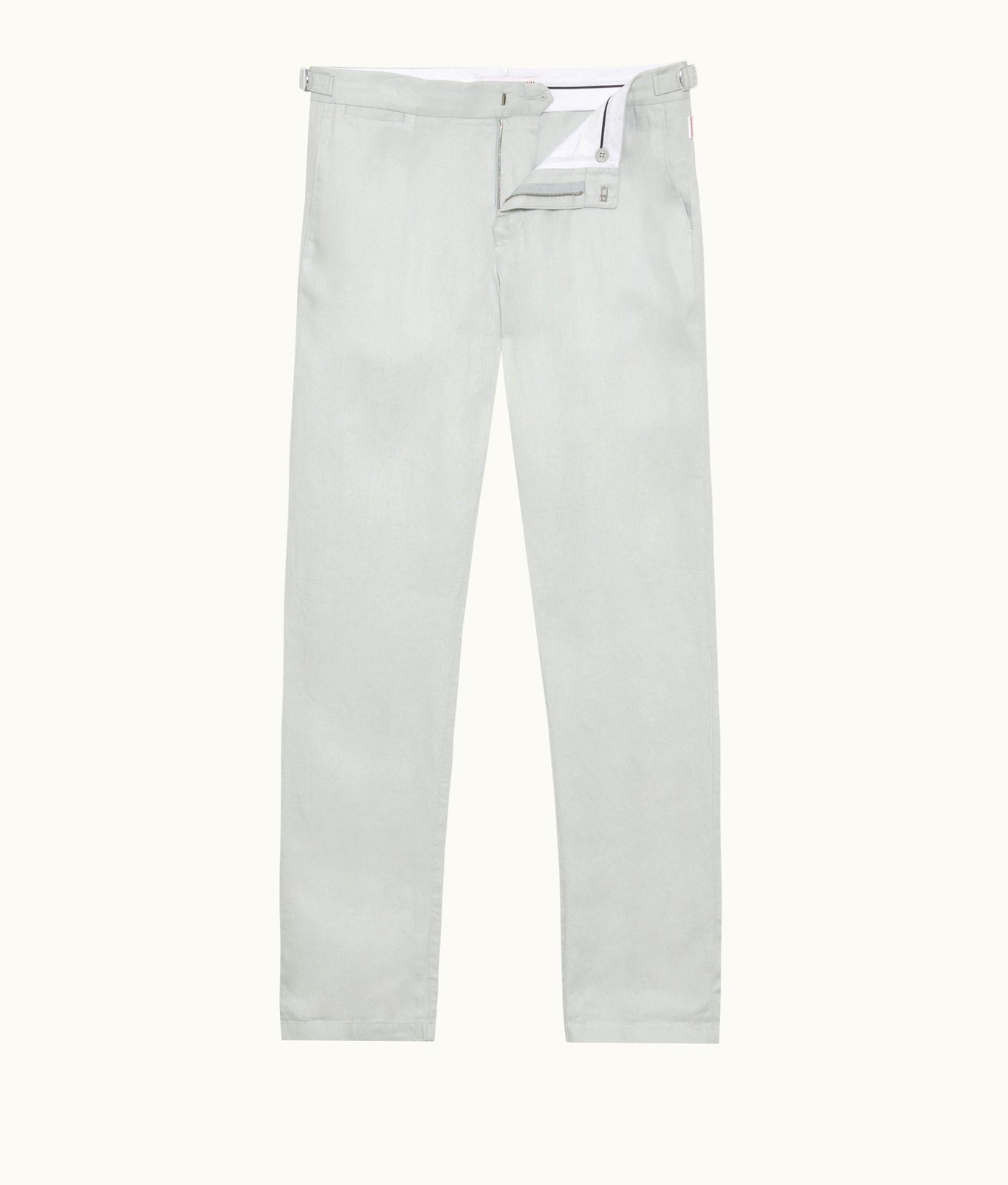 Griffon Linen Tailored Fit Washed Linen Trousers | White Jade