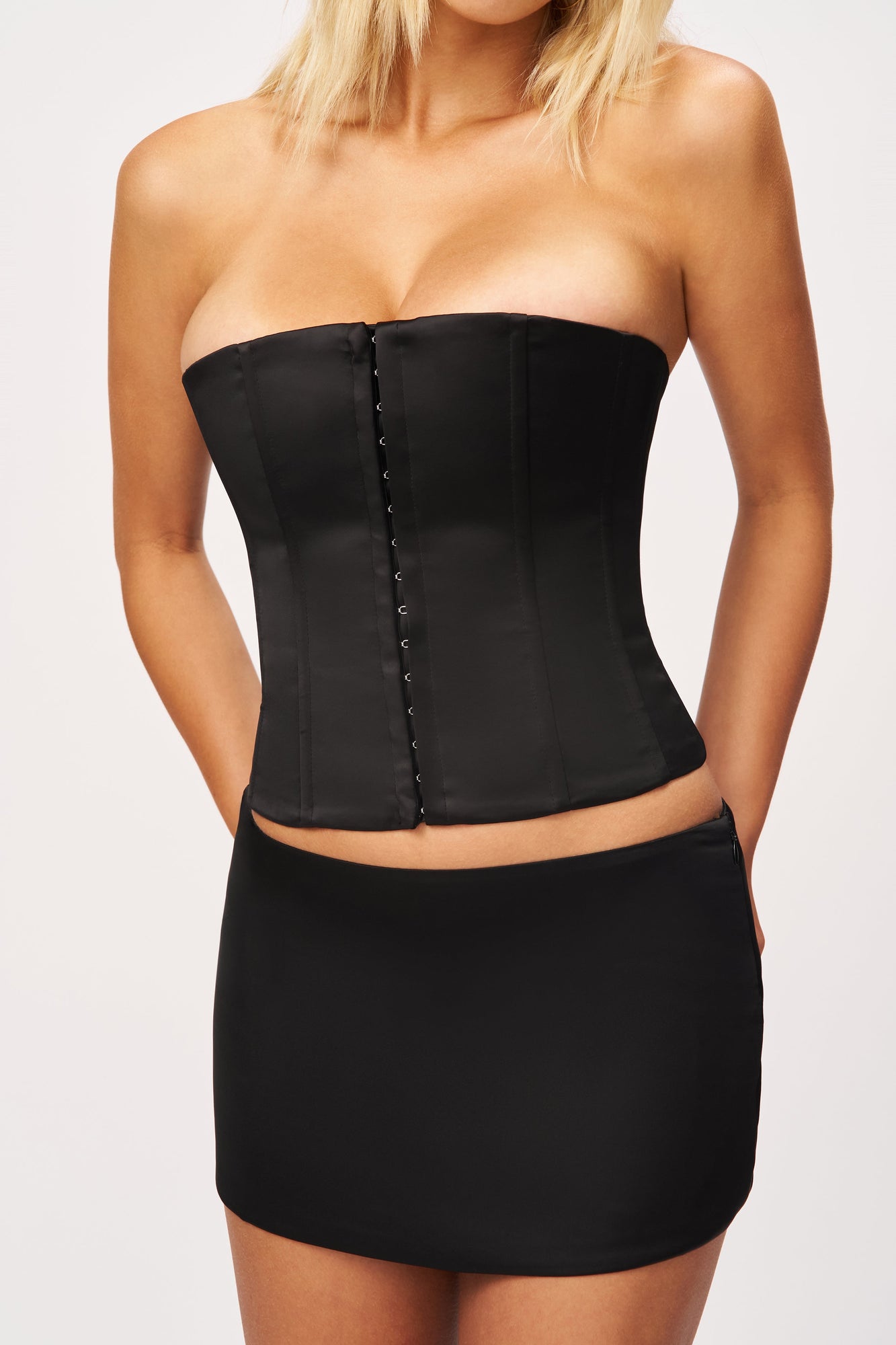 Womens | Satin Corset | Black