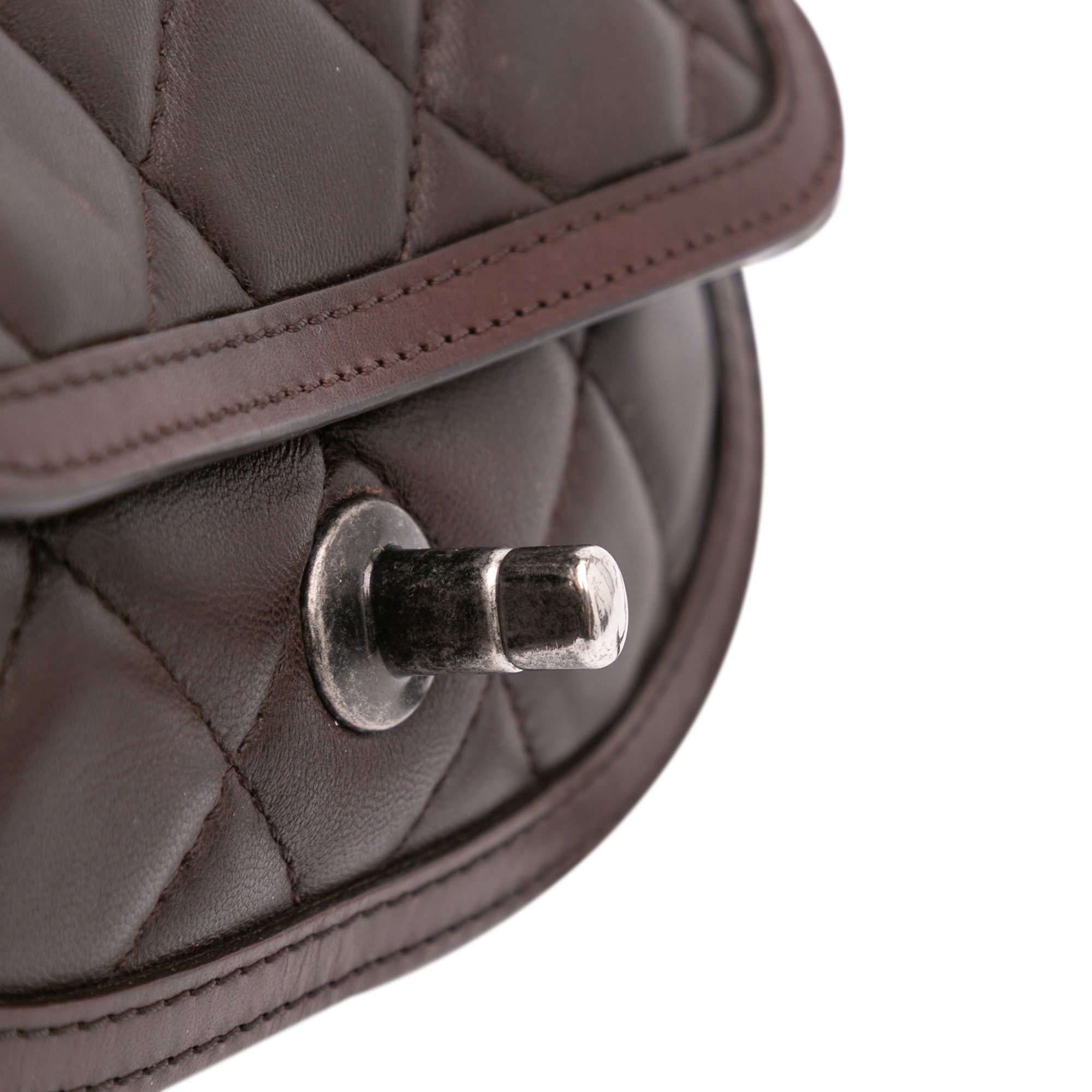 Chanel | Pre-Owned Paris-Salzburg Quilted Lambskin and Pony Hair Saddle Crossbody | Brown/Dark Brown
