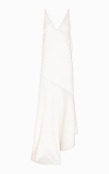 Harmonic Bias Draped Dress | Ivory