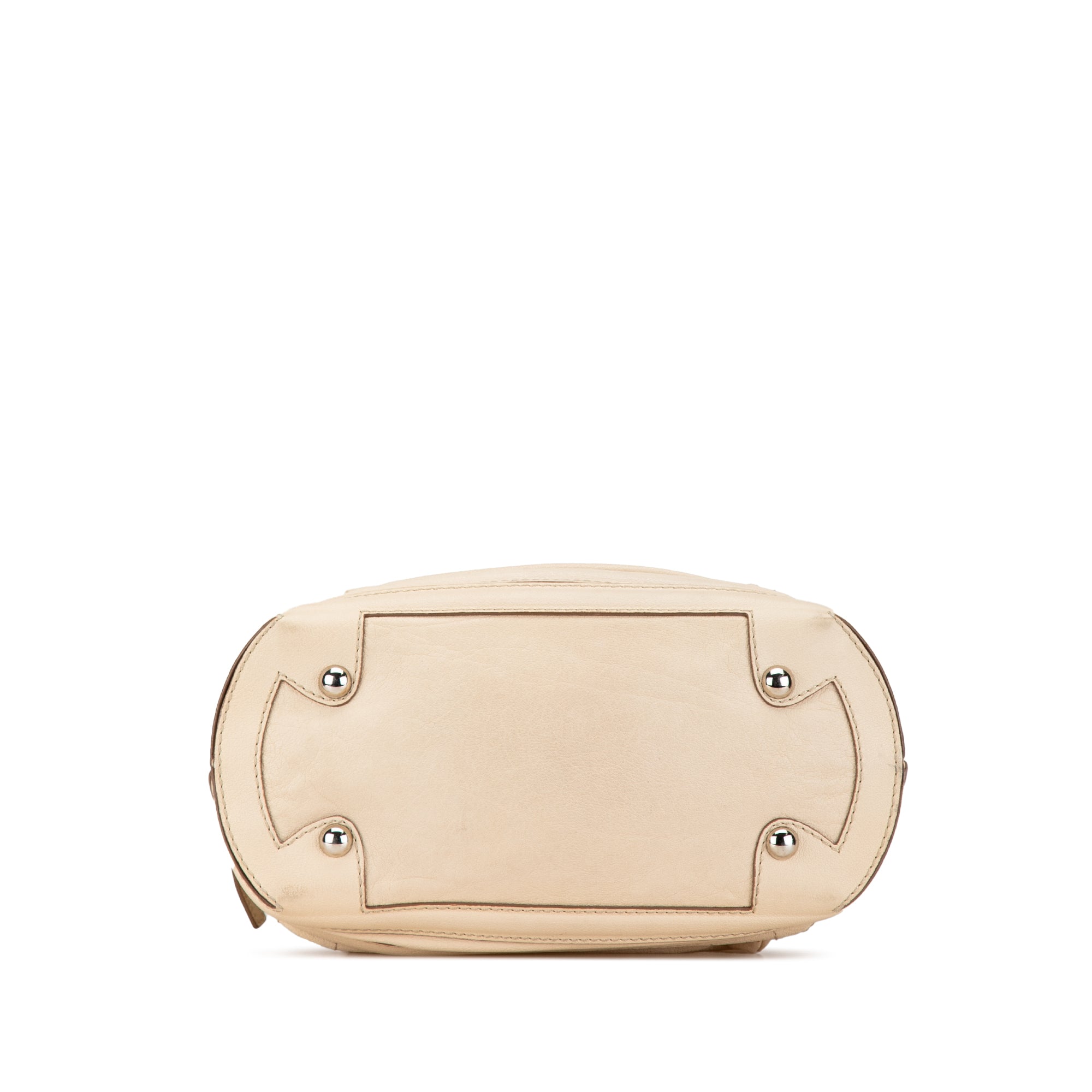 Chanel | Pre-Owned Goatskin Square Stitch Essential Bowler | Brown/Light Beige