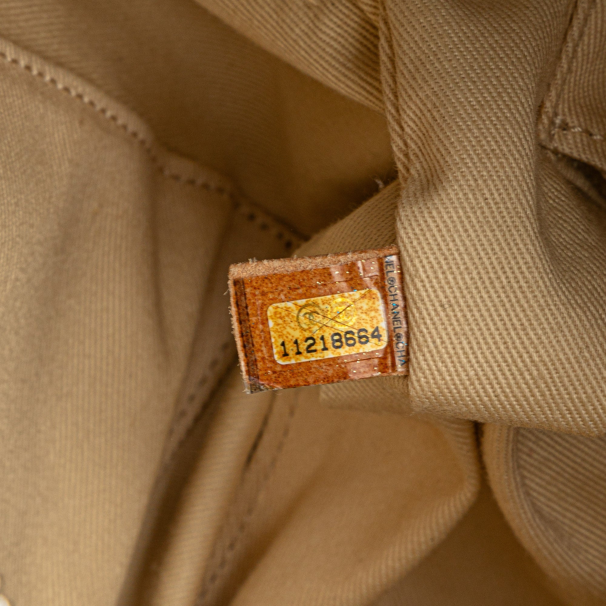 Chanel | Pre-Owned Goatskin Square Stitch Essential Bowler | Brown/Light Beige