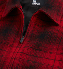 Wool Jacket With Check Motif | Men | Red x Black