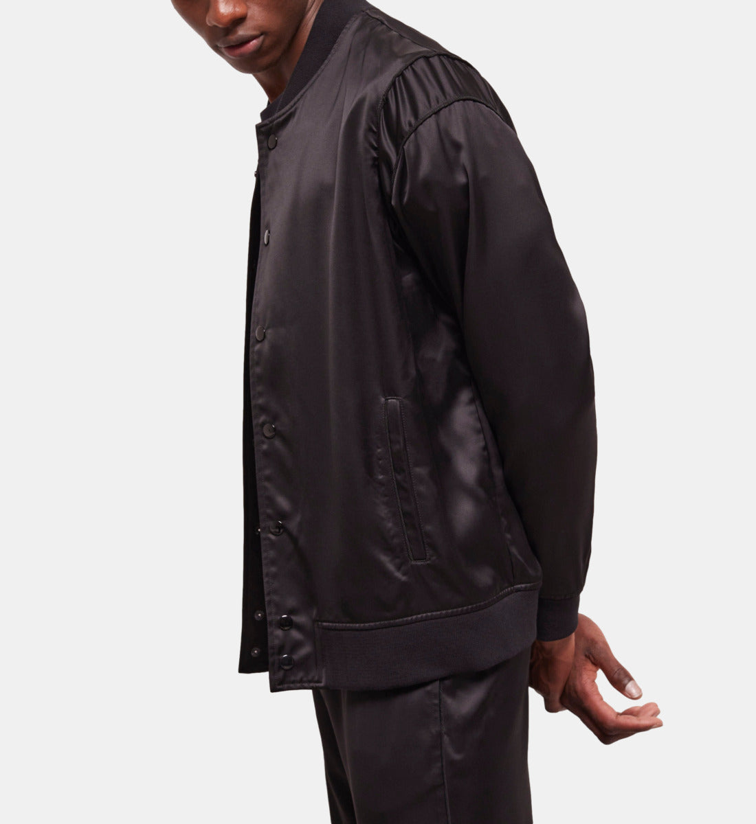 Satin Effect Jacket | Men | Black