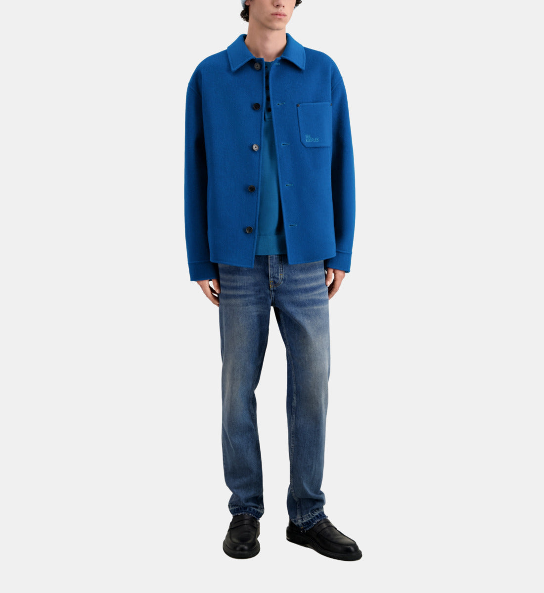 Wool Overshirt Style Jacket | Men | Medium Blue