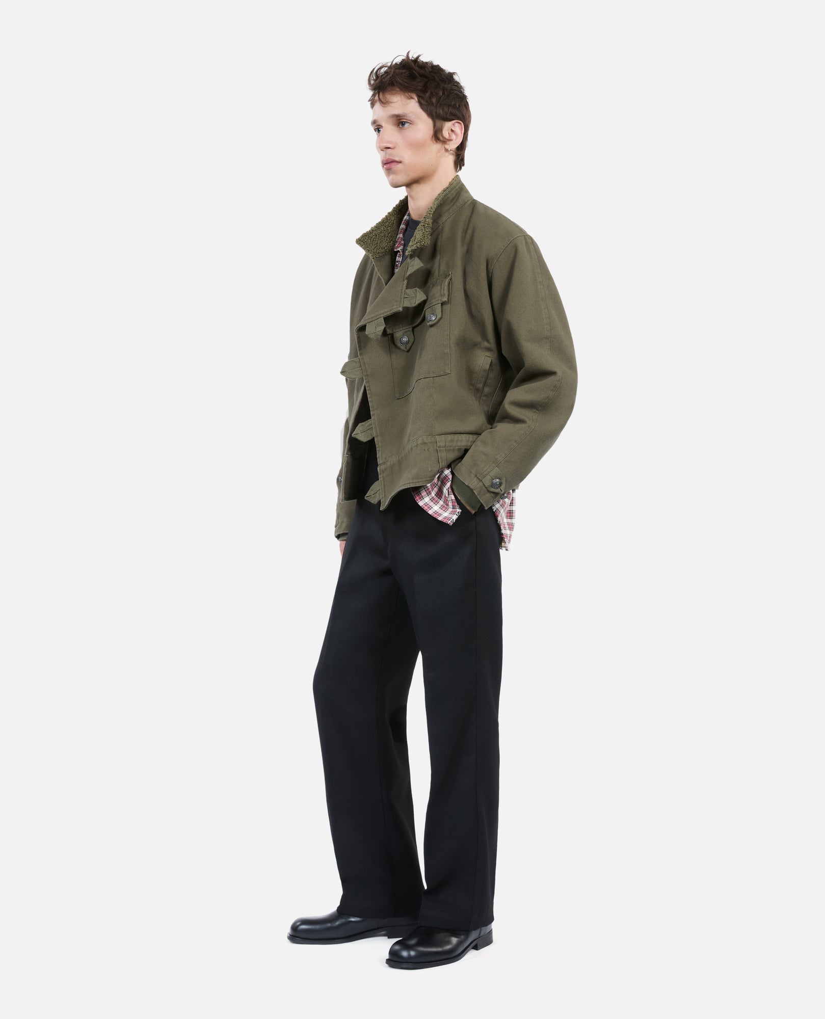 Khaki Officer-Style Jacket | Men | Olive Night