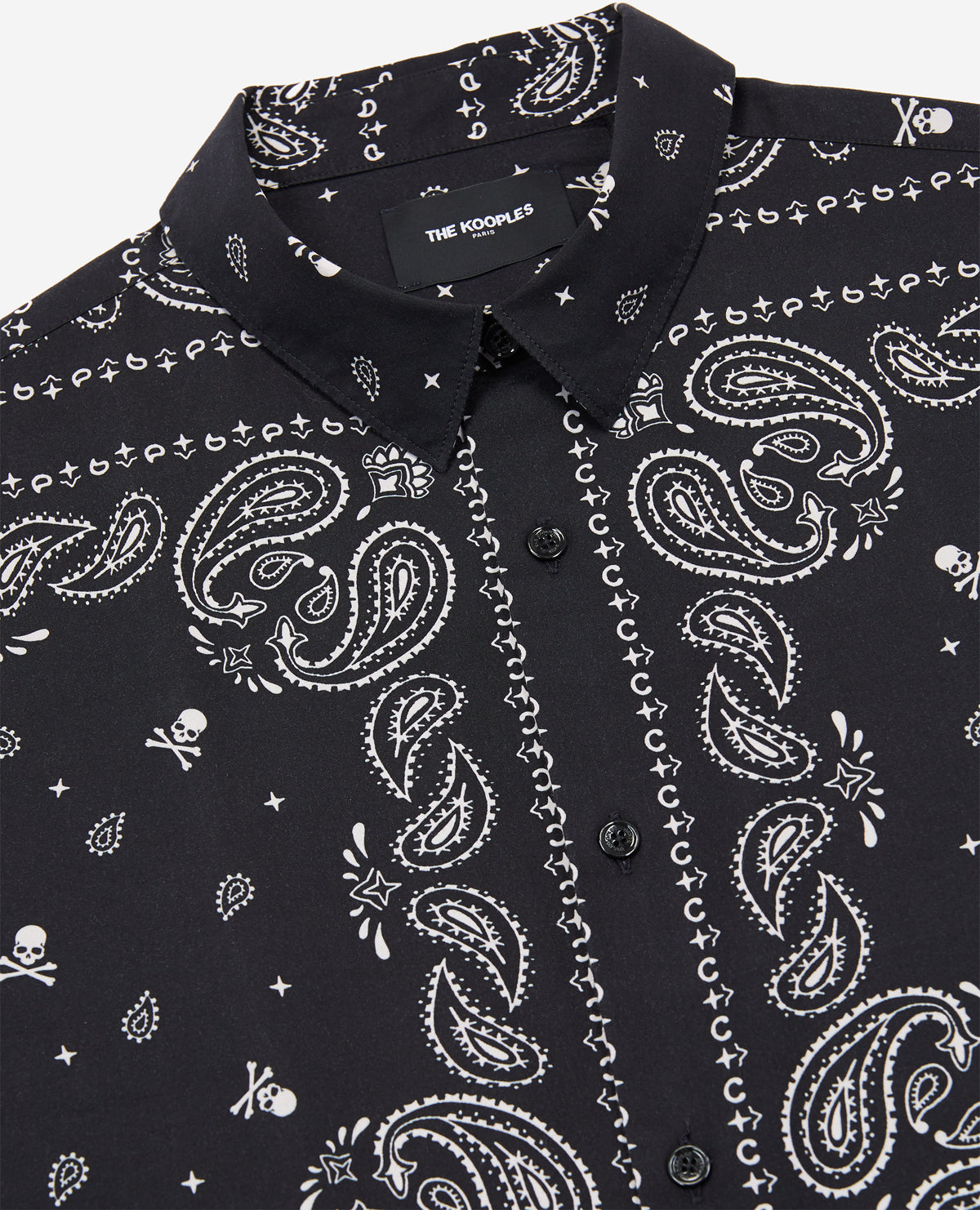 Cotton Shirt With Bandanna Print | Men | Black x White