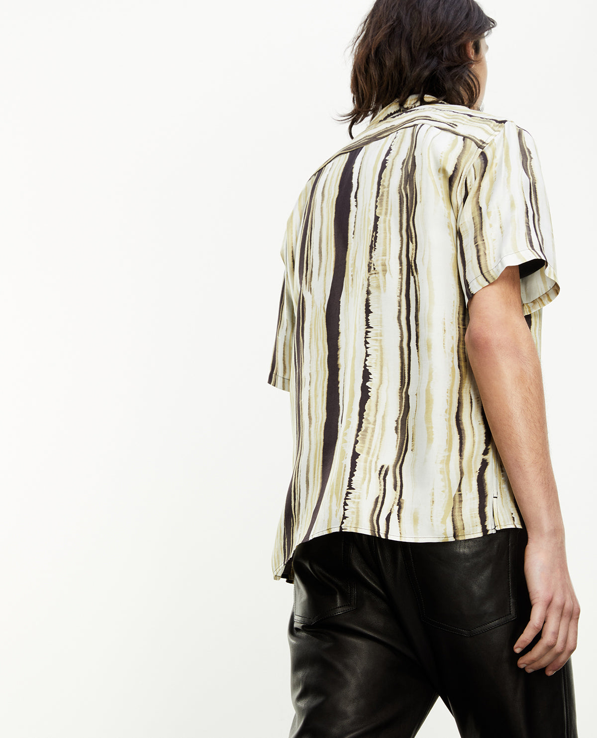 Hawaiian-Collar Shirt | Men | Black x Yellow x White