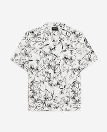 Floral Cotton Shirt | Men | White x Black