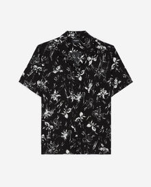 Flowing Floral Shirt With Short Sleeves | Men | Black x White