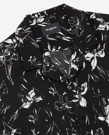 Flowing Floral Shirt With Short Sleeves | Men | Black x White