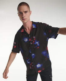 Loose Shirt With Lights Print | Men | Black Red Blue