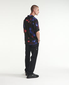 Loose Shirt With Lights Print | Men | Black Red Blue