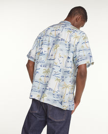 Flowing Shirt With Hawaiian Print | Men | Blue