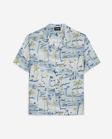 Flowing Shirt With Hawaiian Print | Men | Blue