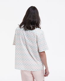 Blue Printed Loose-Fitting Shirt | Men | Pastel Pink