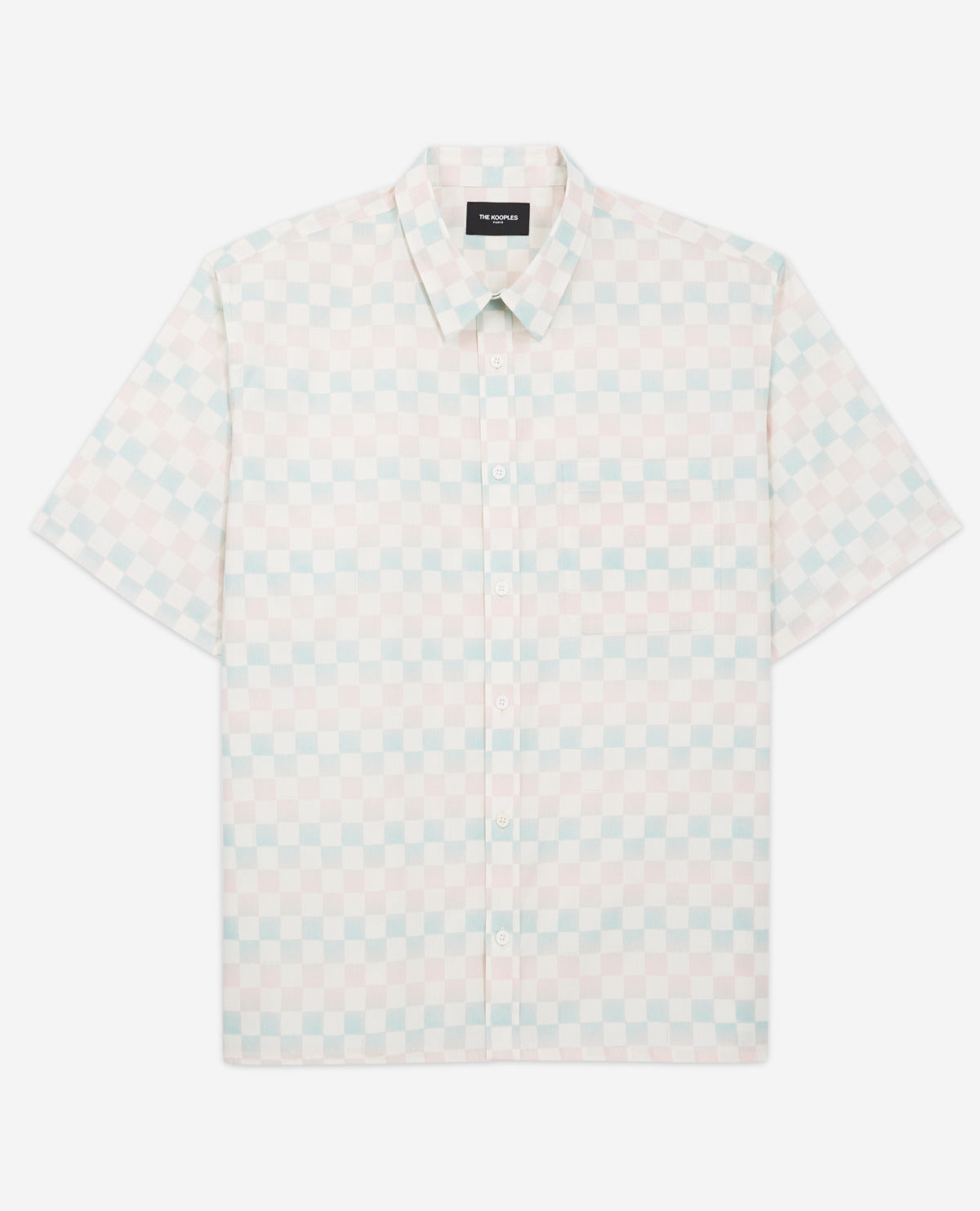 Blue Printed Loose-Fitting Shirt | Men | Pastel Pink