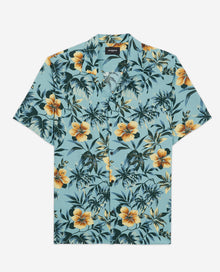 Casual Hawaiian Print Shirt | Men | Blue x White