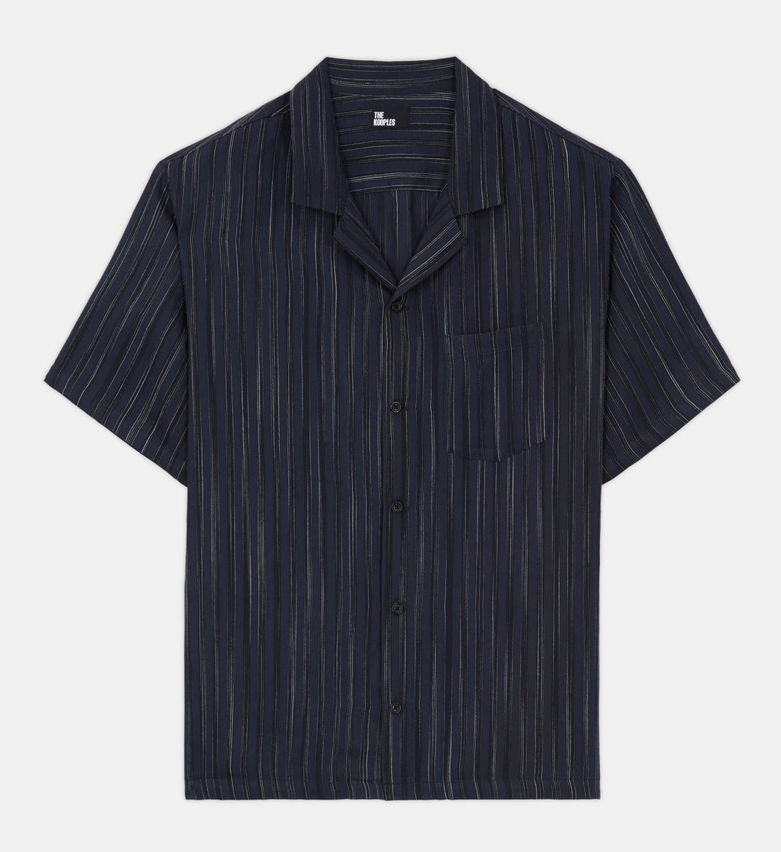 Blue Striped Shirt | Men | Dark Navy x Ecru