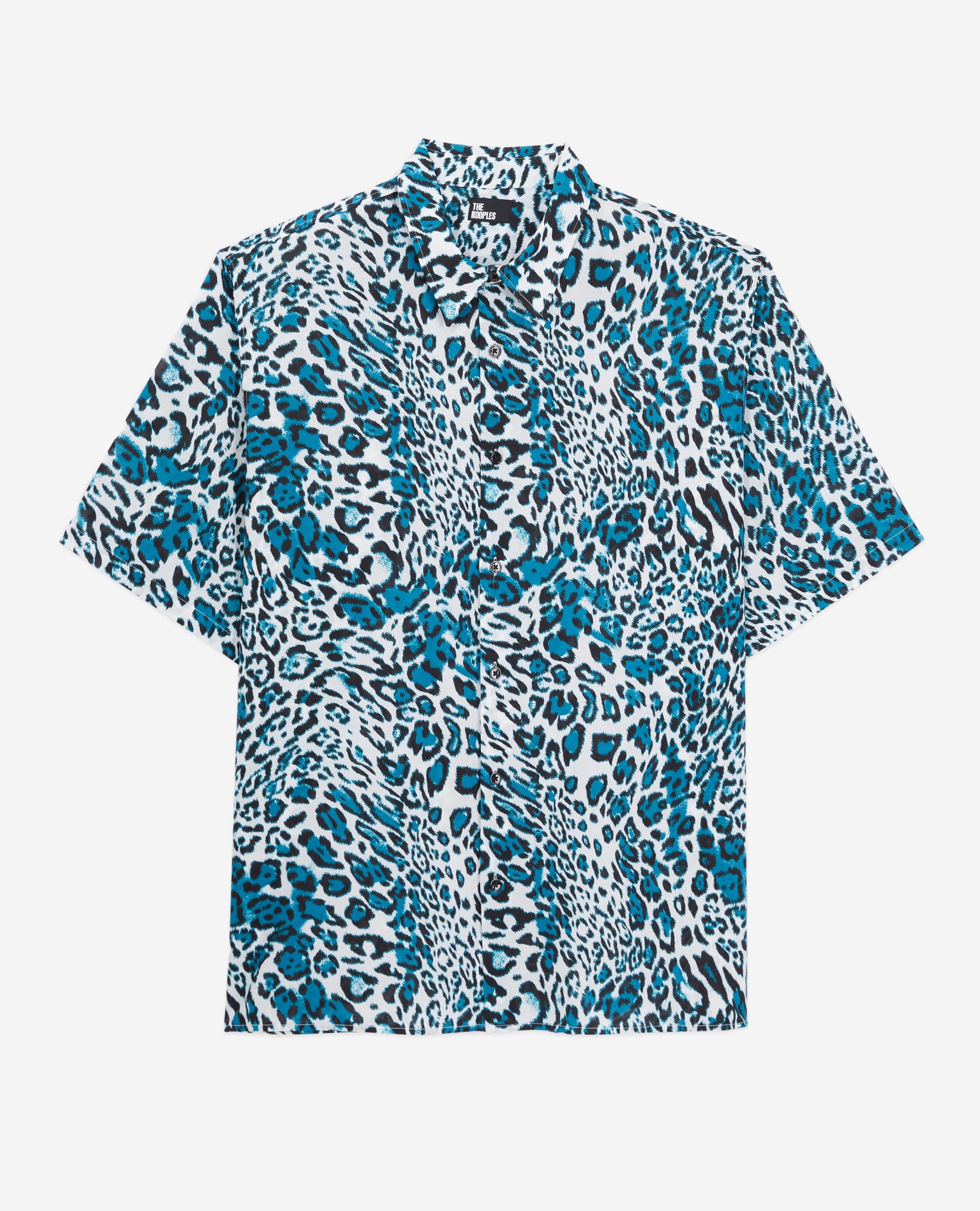 Printed Cotton Short Sleeved Shirt | Men | Blue White