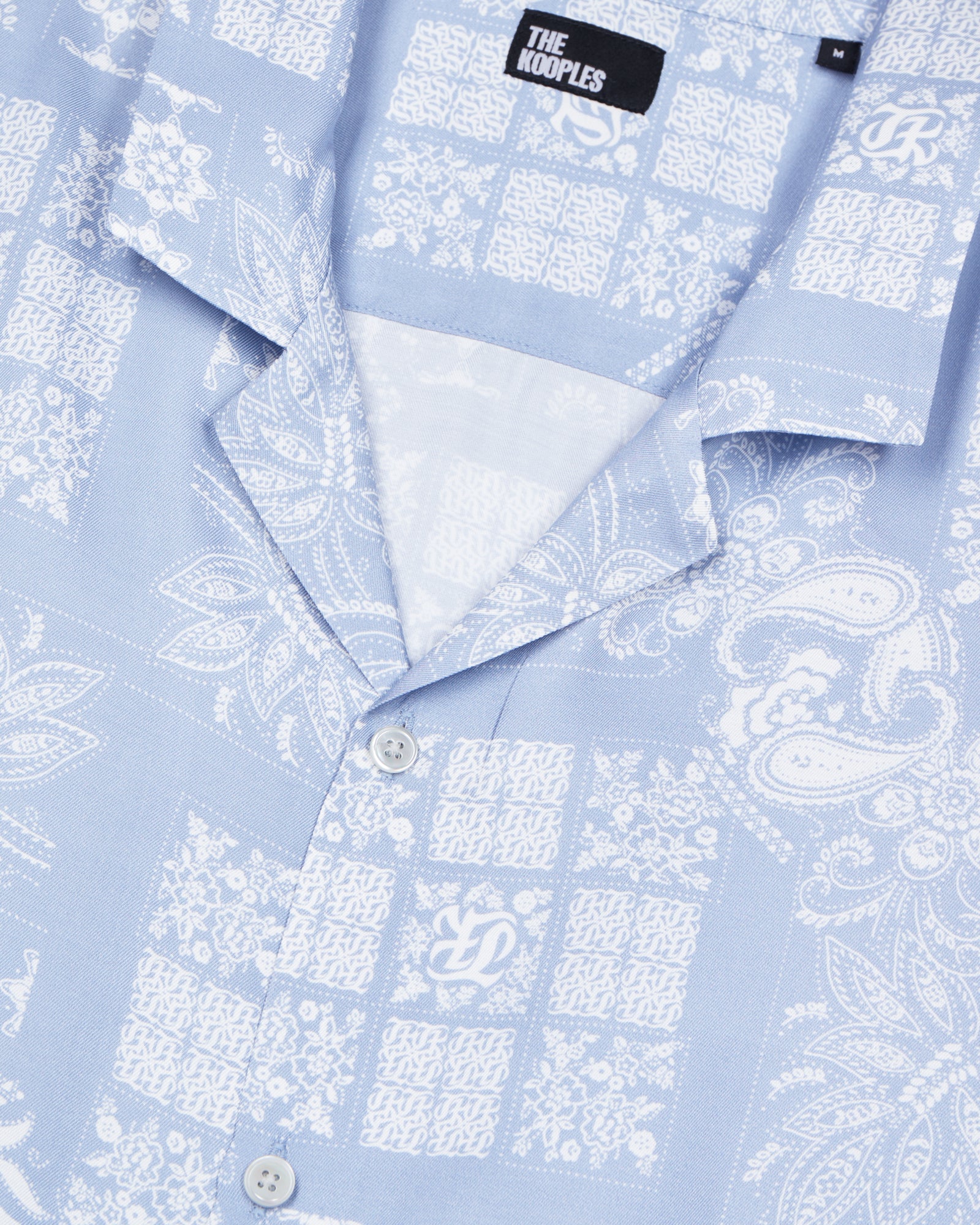 Paisley Print Short Sleeve Shirt | Men | White x Sky Blue