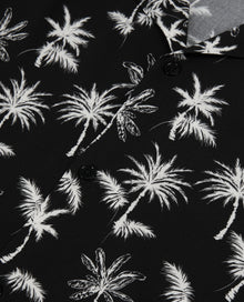 Palm Tree Print Short Sleeve Shirt | Men | Black x White