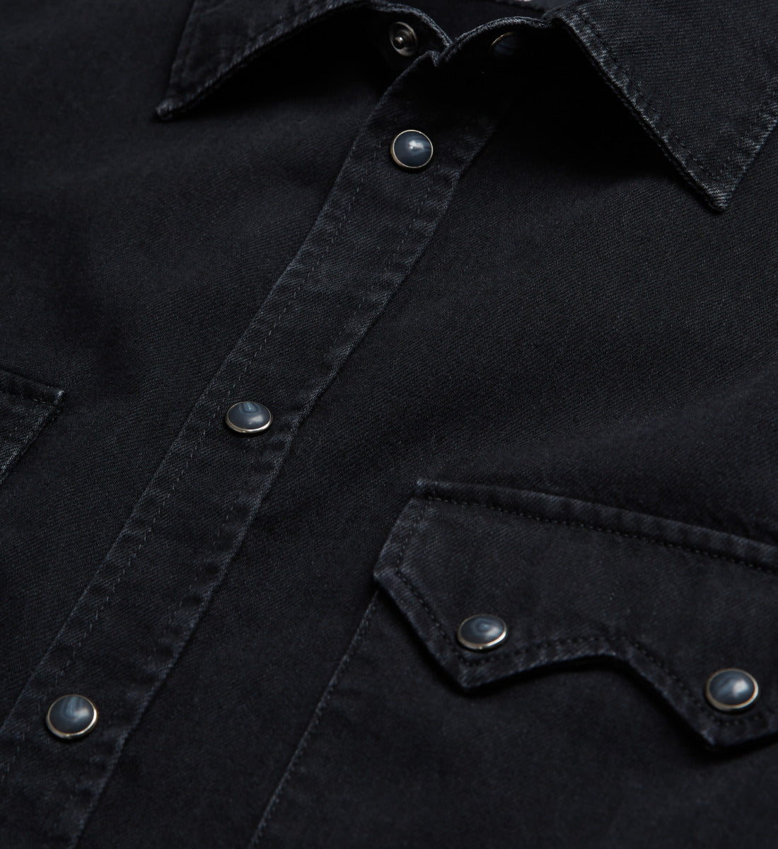 Classic Collar Denim Shirt | Men | Black Washed