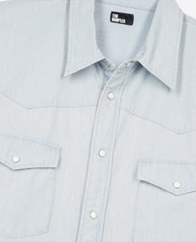 Short Sleeve Denim Shirt | Men | Light Blue