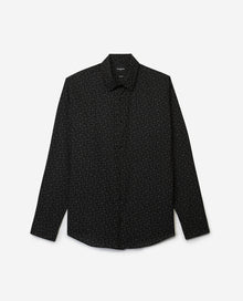 Relaxed-Fit Cotton Shirt With Micro-Motifs | Men | Black x White