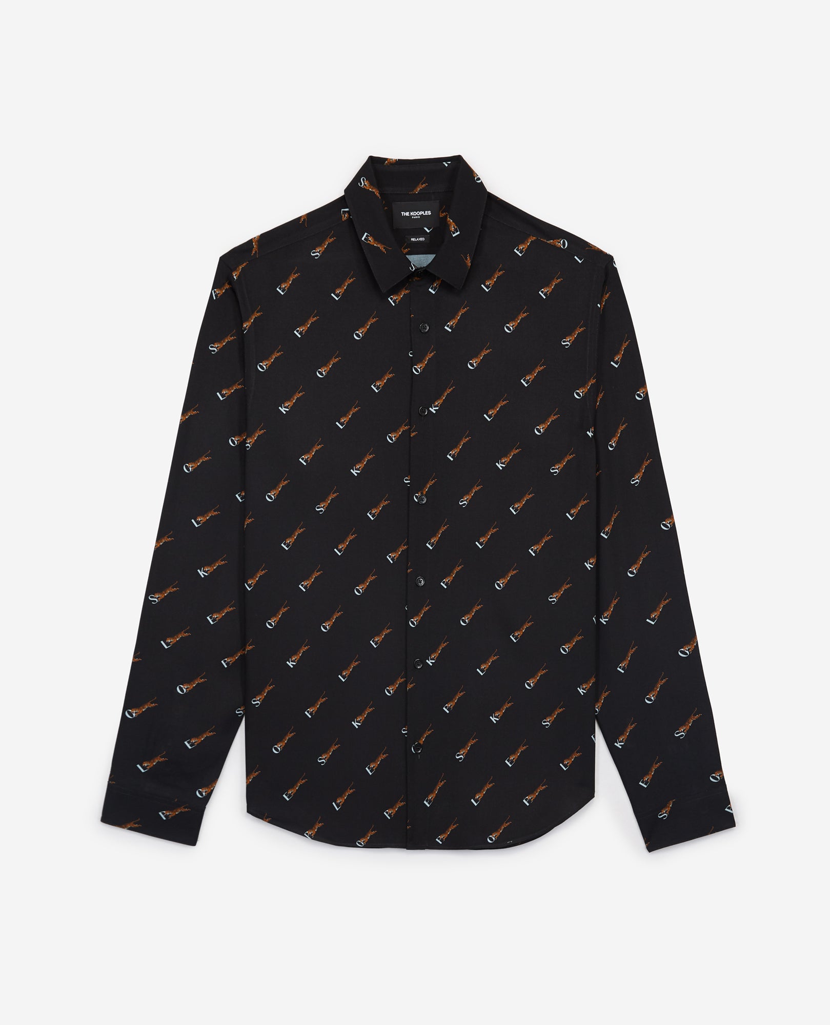 Printed Shirt With The Kooples Logo | Men | Black x White