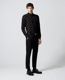 Printed Shirt With The Kooples Logo | Men | Black x White