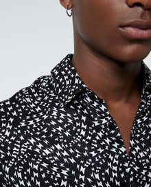 Printed Shirt With Whirl Motif | Men | Black x White