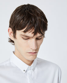 Cotton Shirt With Buttoned Collar | Men | White