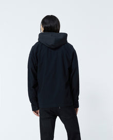 Buttoned Hooded Cotton Shirt | Men | Black