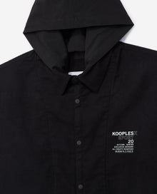 Buttoned Hooded Cotton Shirt | Men | Black