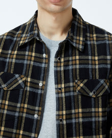 Shirt With Check Motif | Men | Very Lt Yellow x Blanc