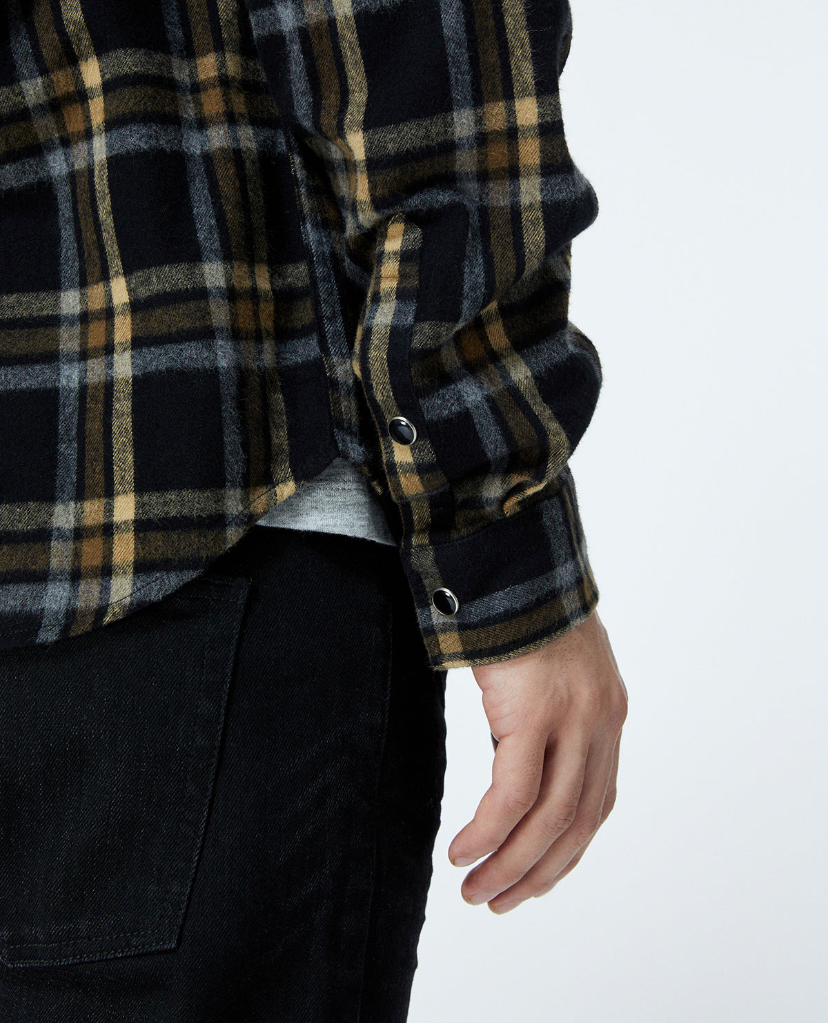 Shirt With Check Motif | Men | Very Lt Yellow x Blanc