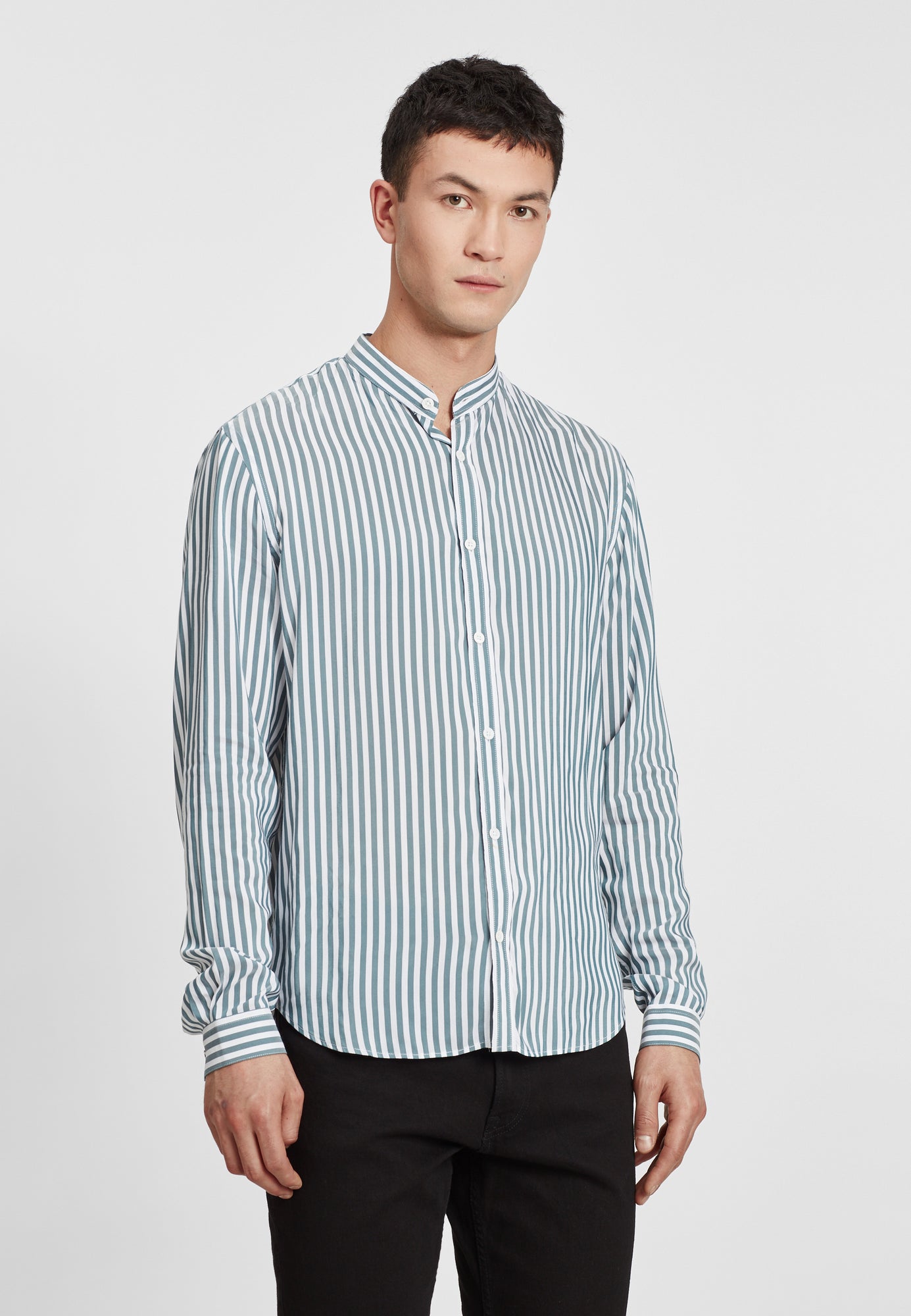 Flowing Striped And Shirt | Men | Green x White