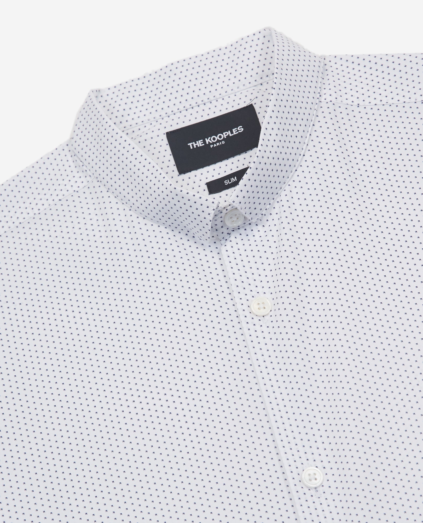 Cotton Shirt With Micro Print | Men | White