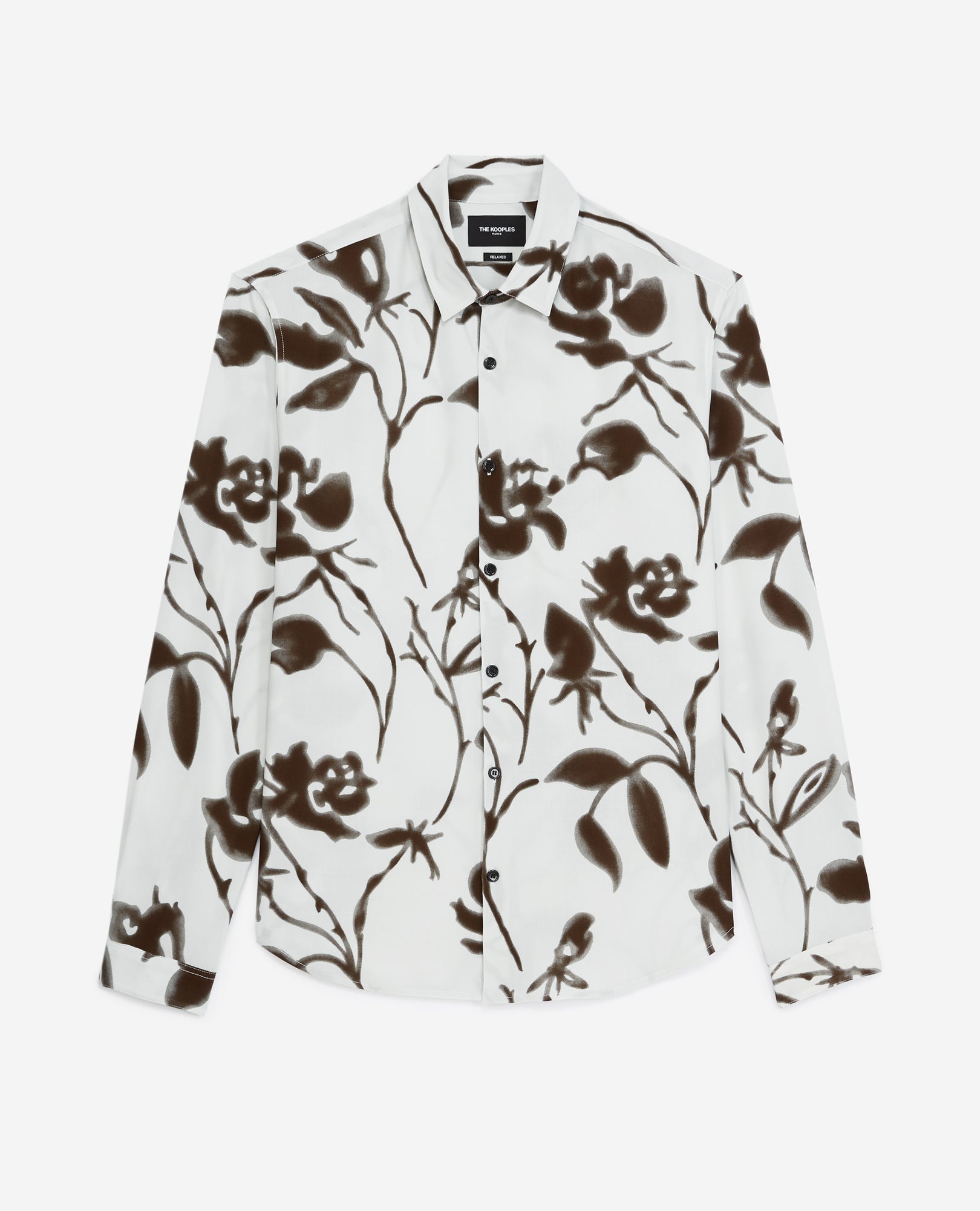 Flowing Ecru Shirt With Floral Print | Men | Off White x Black