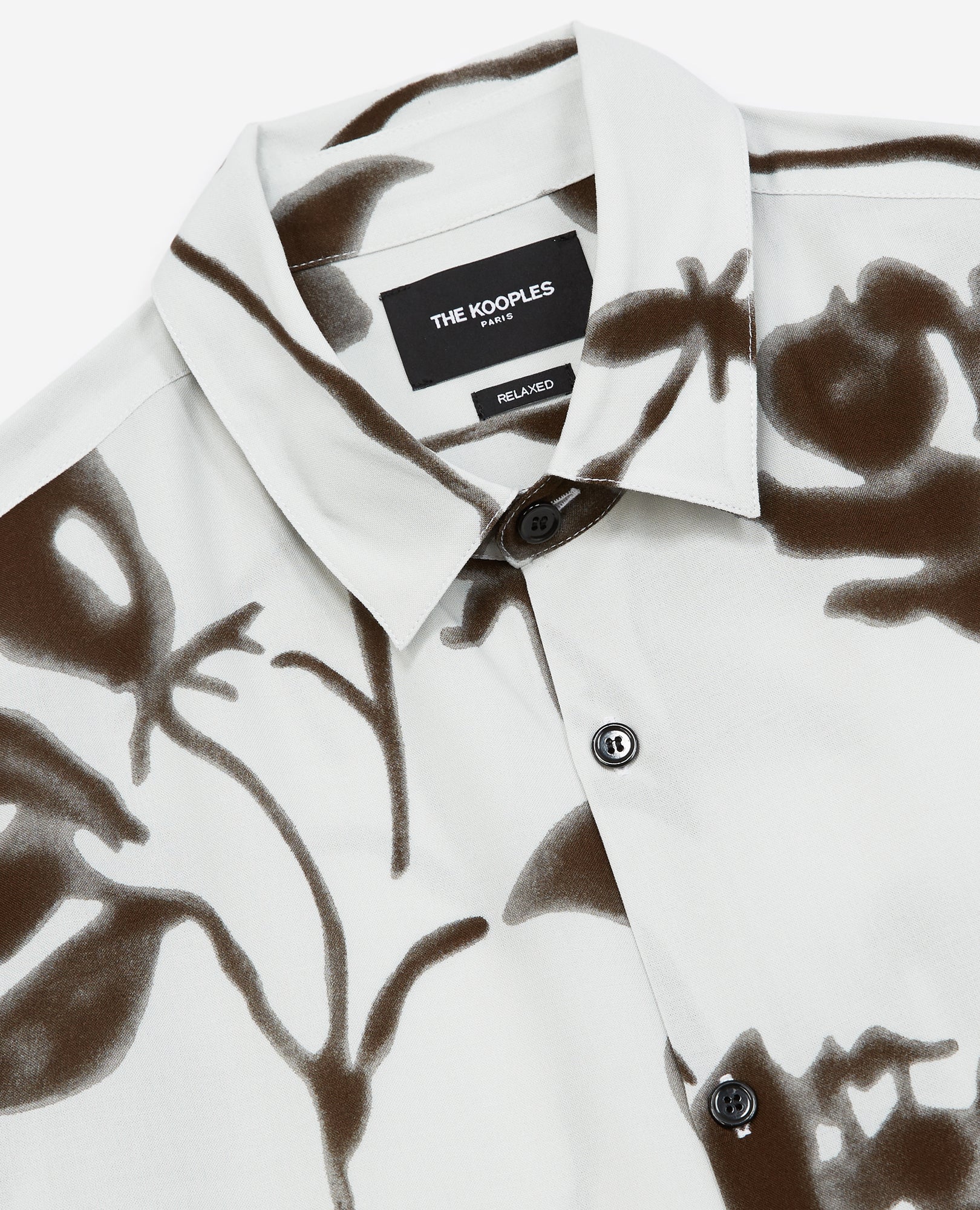 Flowing Ecru Shirt With Floral Print | Men | Off White x Black