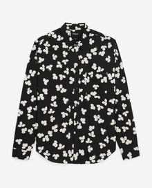 Cotton Shirt With Black/White Floral Motif | Men | Black x White